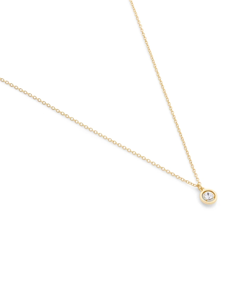 Coach Faux Stone Halo Circle Pendant Necklace