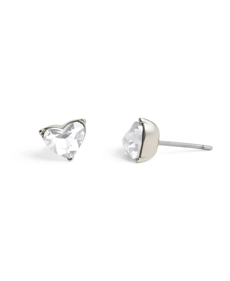 Coach Faux Stone Halo Heart Stud Earrings
