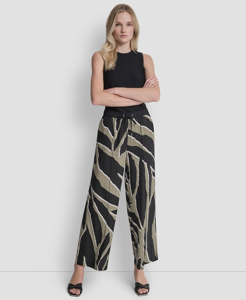 Dkny Women's Printed Drawstring Ankle-Length Pants