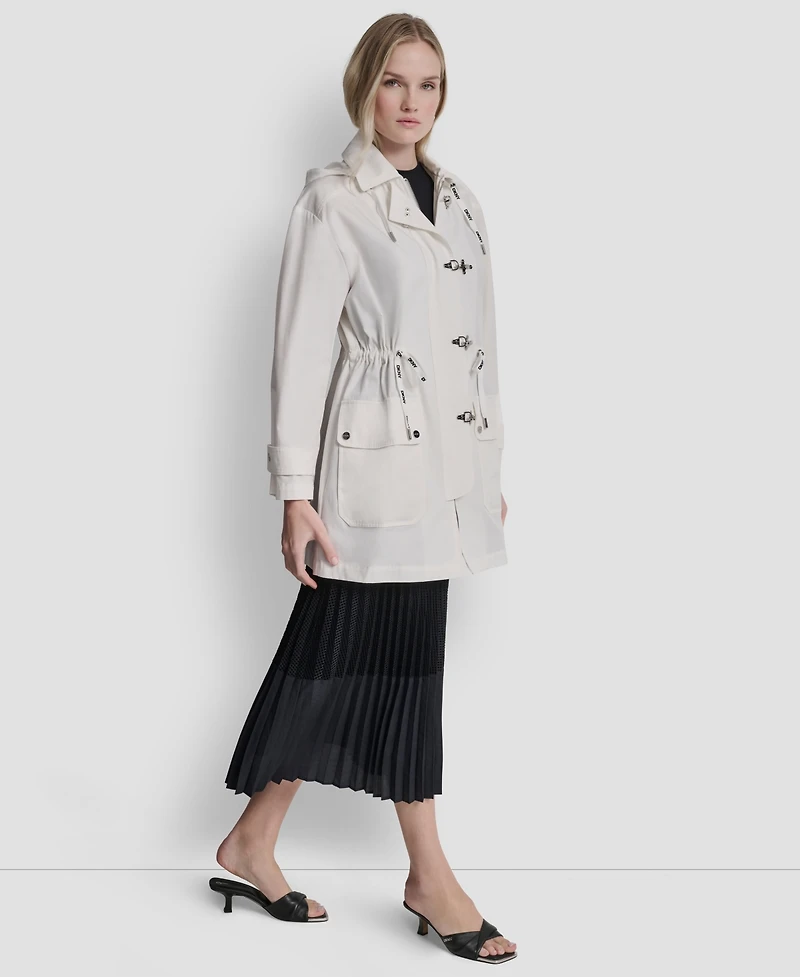 Dkny Women's Fire Clasp Anorak Hooded Metal Toggle Jacket