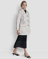 Dkny Women's Fire Clasp Anorak Hooded Metal Toggle Jacket