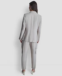 Dkny Women's Peak Lapel Collar Sueded Fuji Blazer