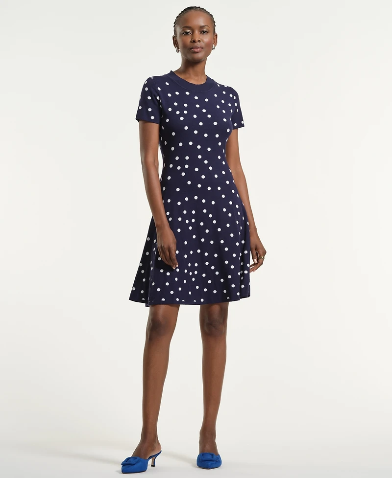 Isaac Mizrahi Women's Polka Dot Flare Dress