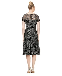 Sl Fashions Women's Embroidered Soutache Dress