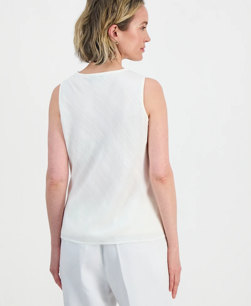 Kasper Women's Ruffle-Front Sleeveless Top