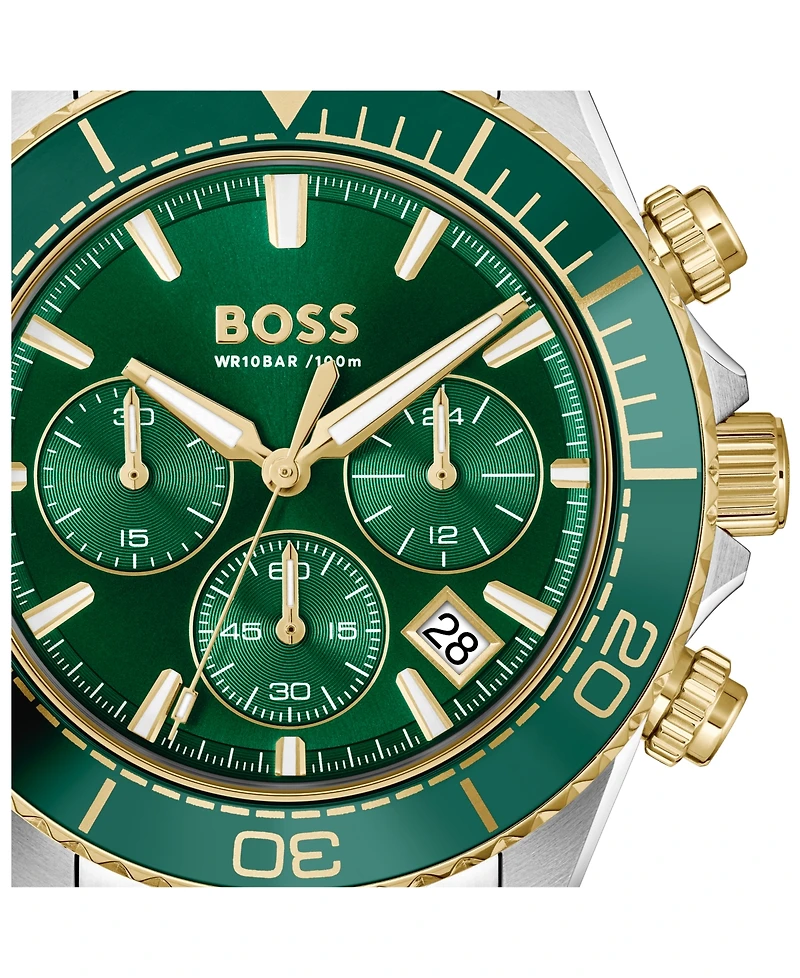 Hugo Boss Men's Sealiner Quartz Chrono Two Tone Stainless Steel Watch, 44mm