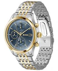 Hugo Boss Men's Stratus Quartz Chrono Stainless Steel Ionic Plated Thin Gold Steel Watch, 41mm
