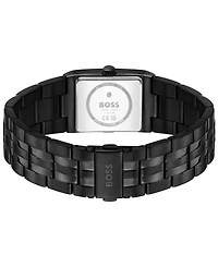 Hugo Boss Men's Strivo Quartz Ionic Plated Black Steel Watch, 25.6mm