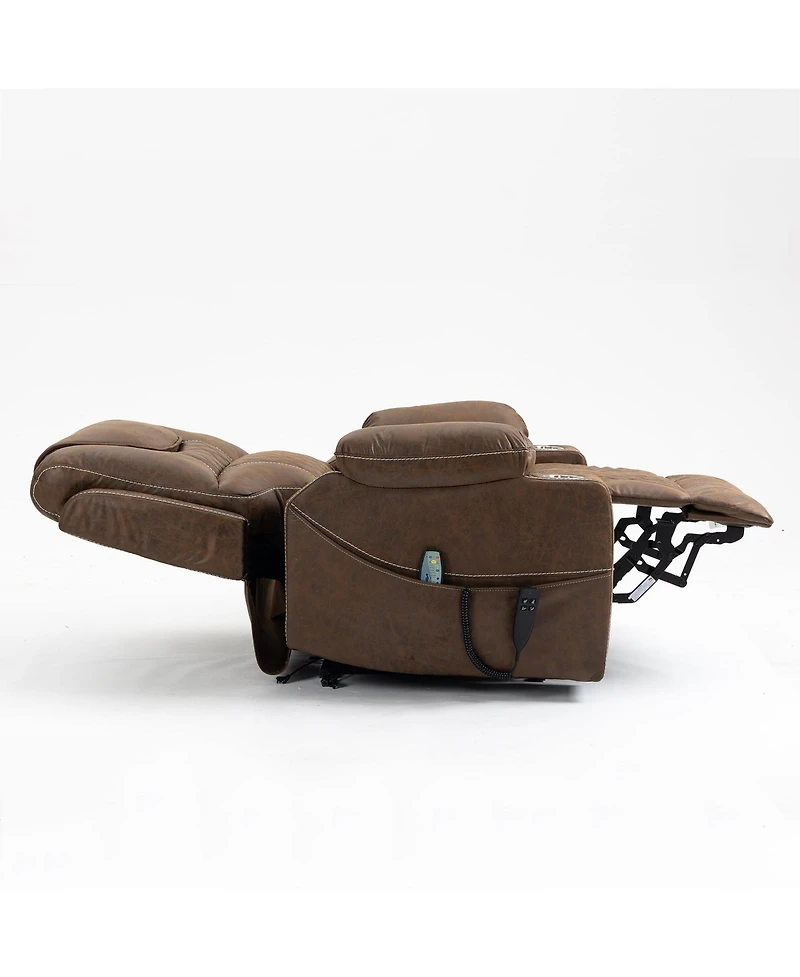 Boyel Living Leather Recliner Chair with 2 Cup Holder, Lounge Power Lift Relax Sofa