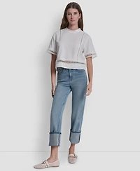 Dkny Jeans Women's Crewneck Short-Sleeve Top