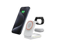 Risokeys 3-in-1 Magnetic Wireless Charger with Charging Port - Fast Charging Foldable Stand for Earphones