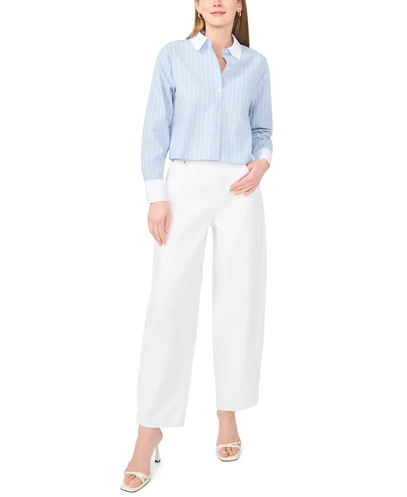 1.state Women's Collared Buttoned Long-Sleeve Shirt