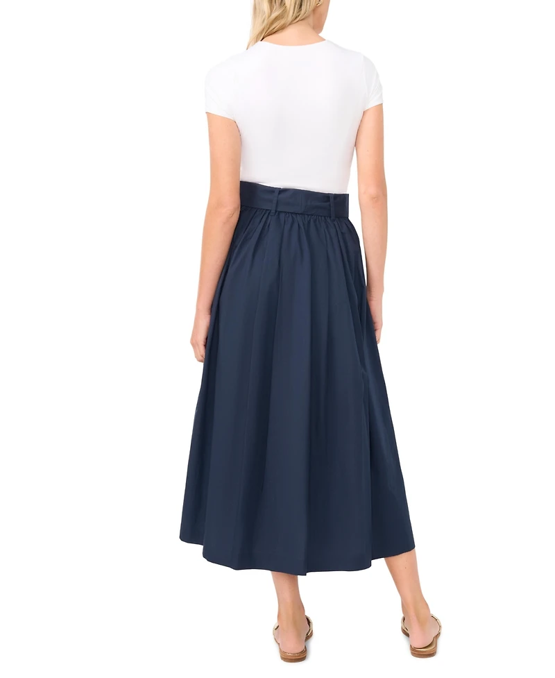 1.state Women's Box Pleated With Waist Tie Skirt