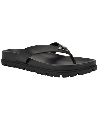 Guess Women's Davelle Lug Sole Logo Thong Sandals