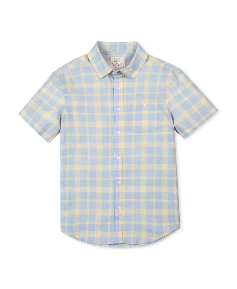 Hope & Henry Men's Linen Short Sleeve Button Down Shirt