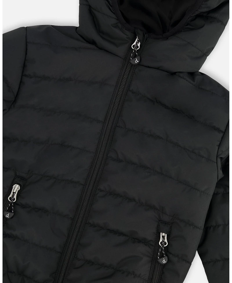 Deux par Kids Unisex Quilted Mid-Season Jacket Black - Toddler|Child