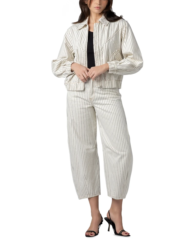 Blank Nyc Women's Rail Road Striped Barrell Pants