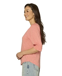 Democracy Petite Elbow-Sleeve Knit Top