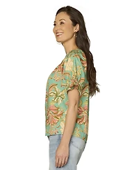 Democracy Petite Flutter Short-Sleeve Top