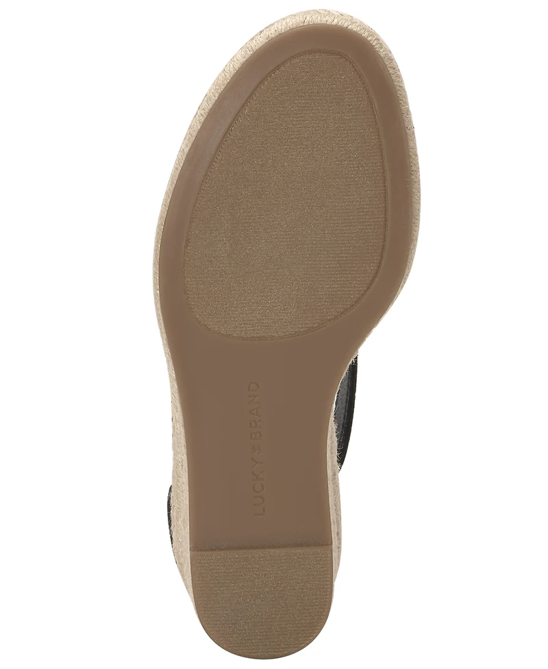 Lucky Brand Women's Cyleste T-Strap Espadrille Wedge Sandals