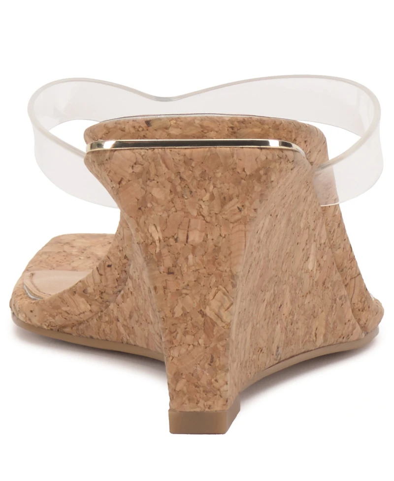 Vince Camuto Women's Cianna Vinyl Thong Wedge Sandals