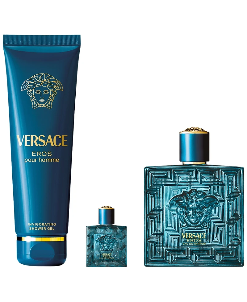 Versace 3-Pc. Eros Eau De Parfum Spray and Shower Gel Set
