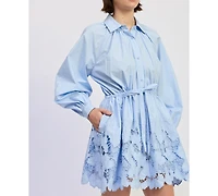 En Saison Women's Lucy Collared Long-Sleeve Mini Dress