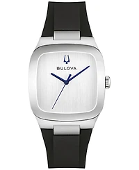 Bulova Men's Latin Grammy Modern Millennia Black Silicone Rubber Watch, 30mm