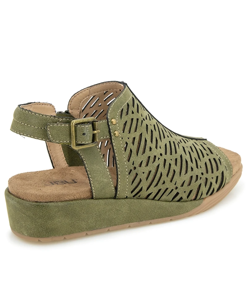 Jbu Women's Tessa Shooties Round Toe Wedge Sandals