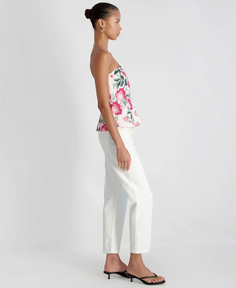 French Connection Women's Cooper Linen Strapless Oversized Blouson Top