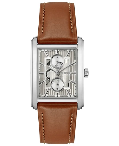 Hugo Boss Men's Principle Dress Multi Quartz Multi Brown Leather Watch, 42.5mm