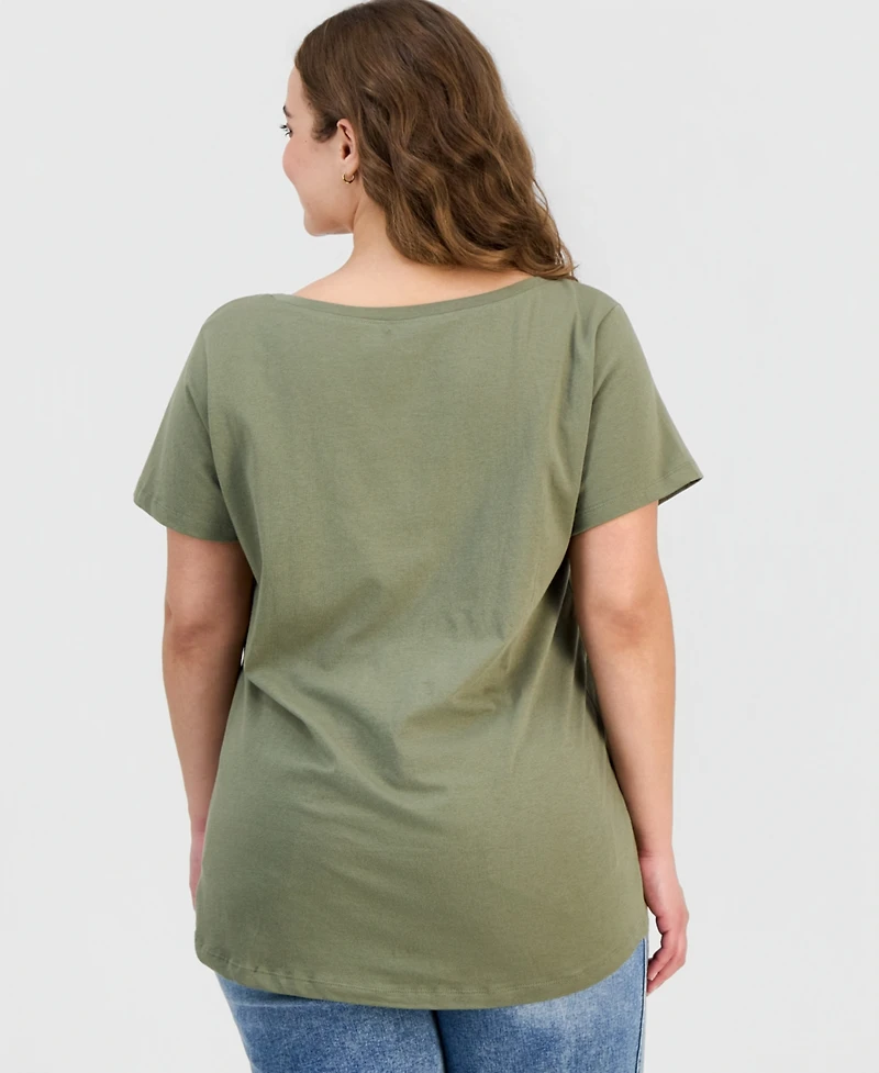 Aveto Trendy Plus Scoop-Neck T-Shirt
