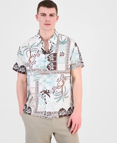 Guess Men's Thai Tropics Print Woven Shirt