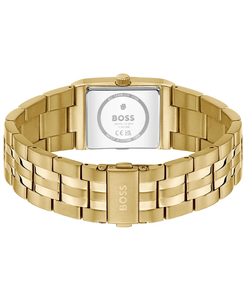 Hugo Boss Men's Strivo Quartz Ionic Plated Thin Gold Steel Watch, 25.6mm