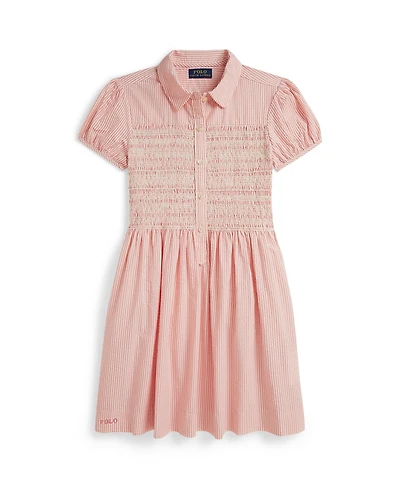Polo Ralph Lauren Girls' 7-16 Striped Club Collar Seersucker Dress