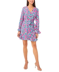 CeCe Women's V-Neck Long-Sleeve Dress