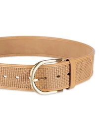Calvin Klein Mini Box-Woven Leather Polished Buckle Belt