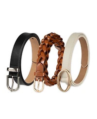 Calvin Klein 3-Piece Skinny and Braided Style Belt