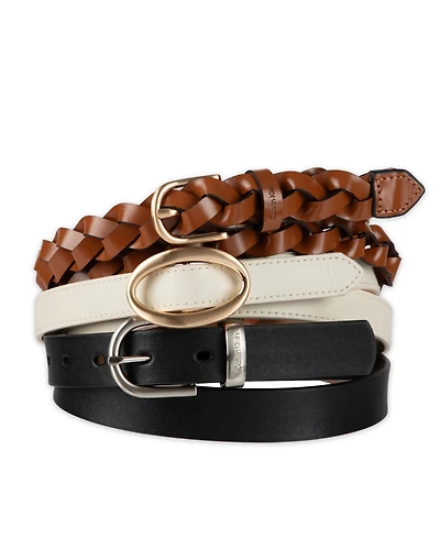 Calvin Klein 3-Piece Skinny and Braided Style Belt