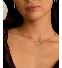 Mint & Lily Dainty Heart Paperclip Necklace in 18k Gold Plated Sterling Silver