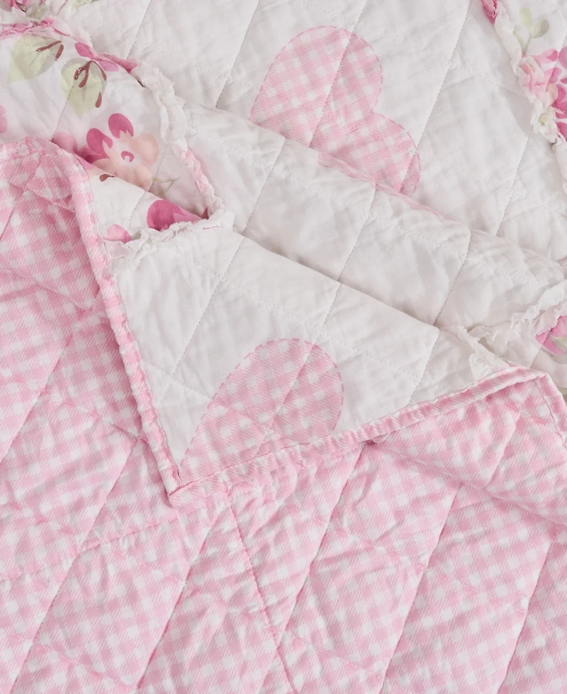 Greenland Home Fashions Veronica's Hearts Shabby Chic Ruffled Throw, 50" x 60"