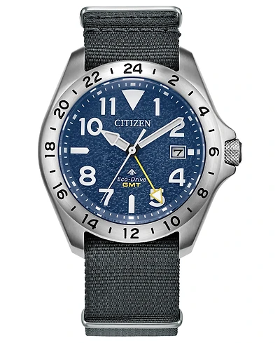 Citizen Men's Promaster Land Tough Gmt Navy Nylon Strap Watch, 39.5mm
