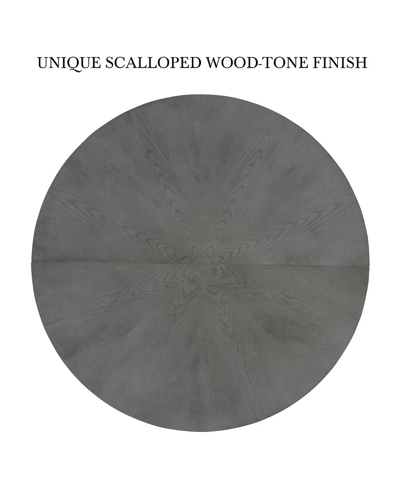 Streamdale Furniture Oak Gray Round Dining Table 39.4" - Solid Wood Legs, Timeless Elegance