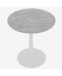 Streamdale Furniture White Mid-Century Modern Marble Coffee/Dining Table (2-4 People)