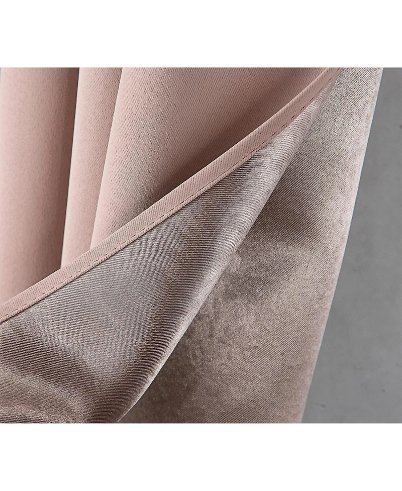 Rt Designer Collection Anchorage Blackout Grommet Luxurious Modern Design Curtain Panel 54" x 95" Blush