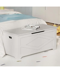 gaomon 39.4" Wooden Storage Chest, Storage Bench with Safety Hinges for Entryway & Living Room