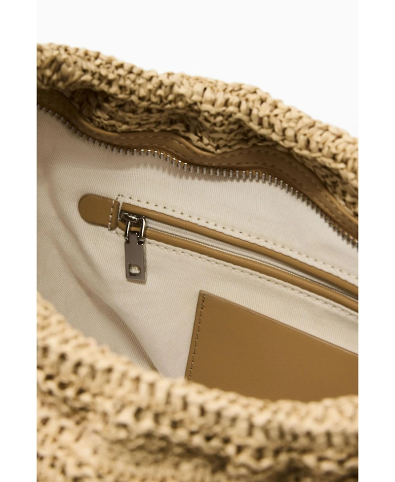 Desigual Women's Medium oval raffia bag with charms