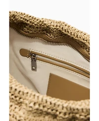 Desigual Women's Medium oval raffia bag with charms