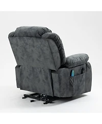 Boyel Living Velvet Recliners with Heat & Massage Power Lift Chair Relax Sofa Chair for Living Room, Brown