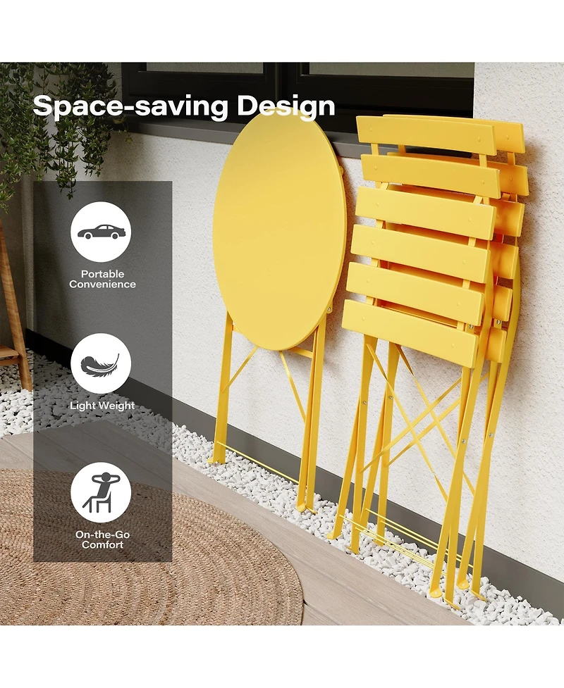 Decksplore Outdoor teak folding three-piece set